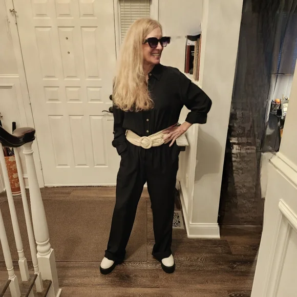 Diane Von Furstenberg Ex Cond & Pro Cleaned Silk Jumpsuit W/ Pockets, Large, $75 - Picture 7 of 14